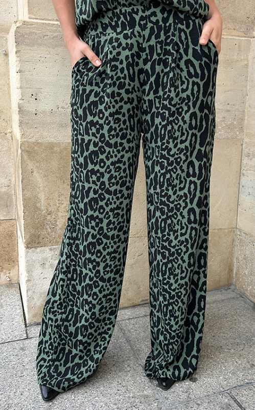Mila Pantalon Leopard Army Tall – broeken