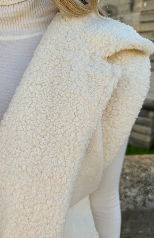 Suedine Teddy Gilet Ecru – shoparchief, foto 6
