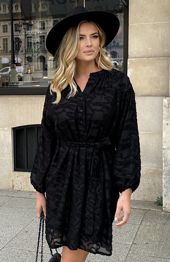 Vienna Jurk Met Wijde Mouwen Zwart – shoparchief, foto 4