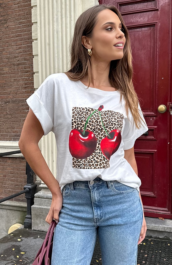 Cherry Leopard T-Shirt – shoparchief, foto 7