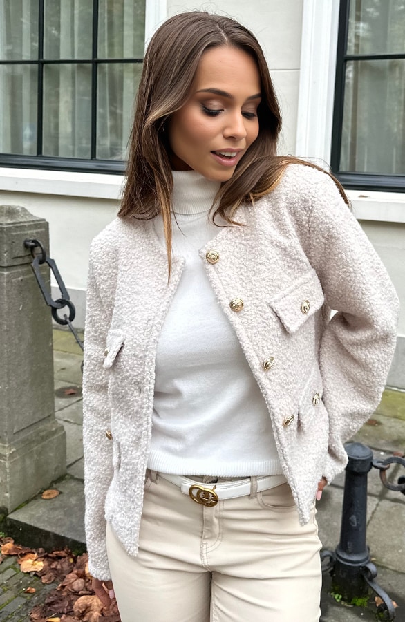 Classic Boucle Jacket Beige – shoparchief