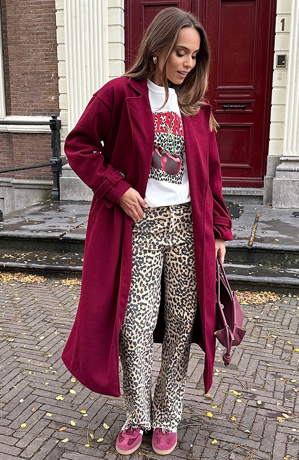 Classy Long Coat Burgundy – shoparchief, foto 8