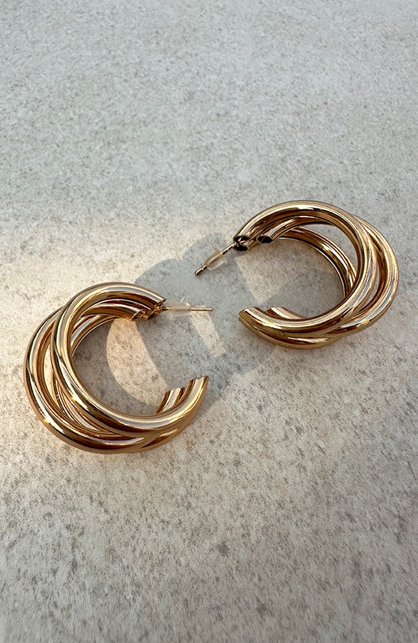 Creool Triple Oorbellen Goud – shoparchief