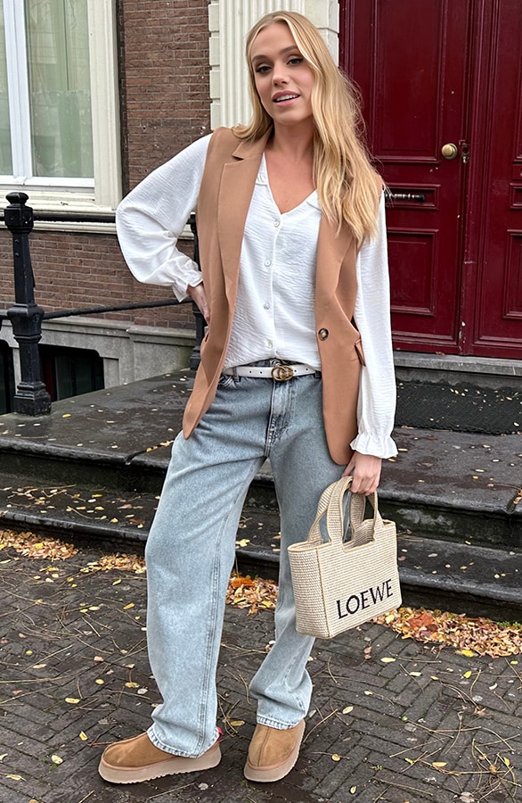 Elegant Blazer Gilet Camello – shoparchief, foto 6