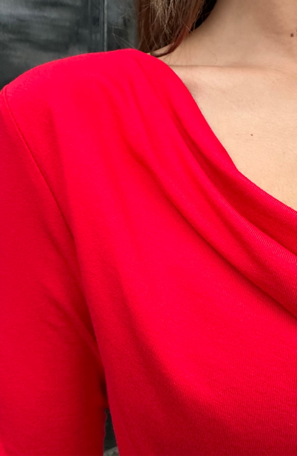 Essence Long Sleeve Waterval Top Rood – tops, foto 4