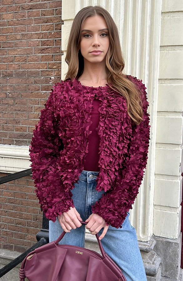 Flowerly Jacket Burgundy – shoparchief, foto 6