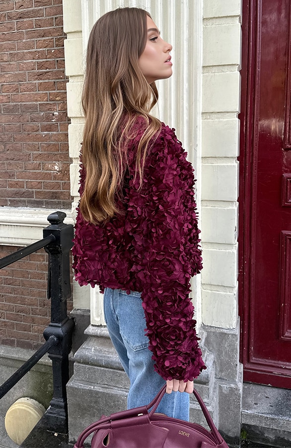 Flowerly Jacket Burgundy – shoparchief, foto 4