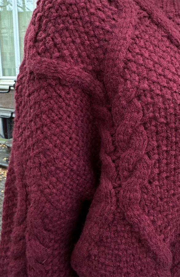 Kabel Trui Burgundy – shoparchief, foto 6