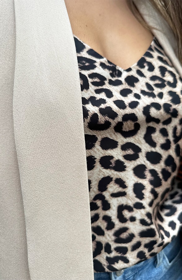 Leopard Omslag Blazer Beige – shoparchief, foto 6