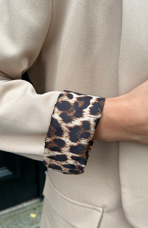 Leopard Omslag Blazer Beige – shoparchief, foto 5