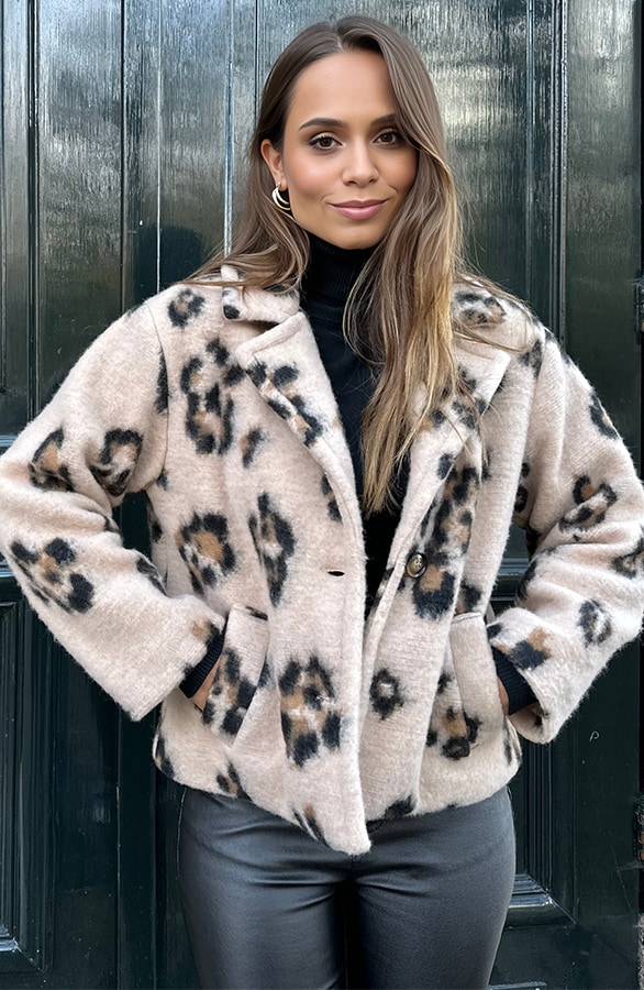 Limited Woven Short Jacket Leopard – shoparchief, foto 6