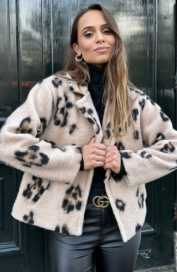 Limited Woven Short Jacket Leopard – shoparchief, foto 5