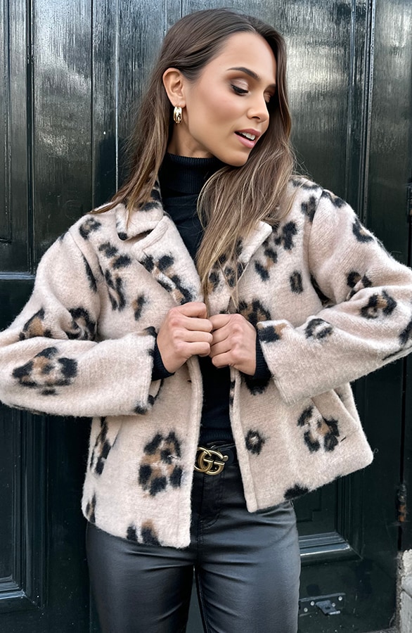 Limited Woven Short Jacket Leopard – shoparchief