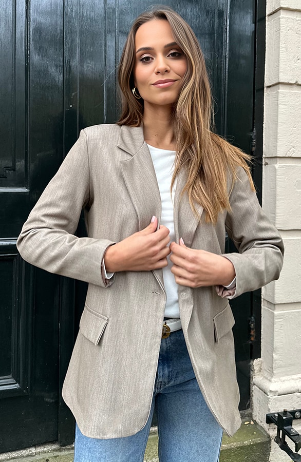 Loose Fit Blazer Taupe – shoparchief, foto 6