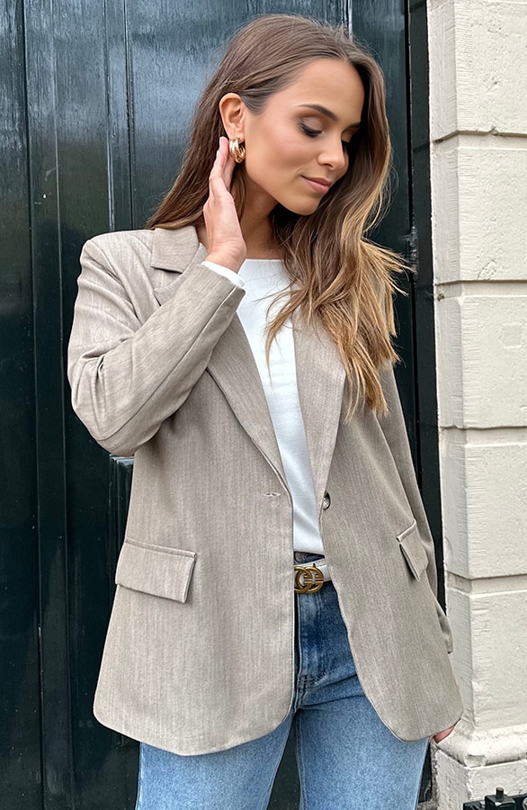 Loose Fit Blazer Taupe – shoparchief, foto 7