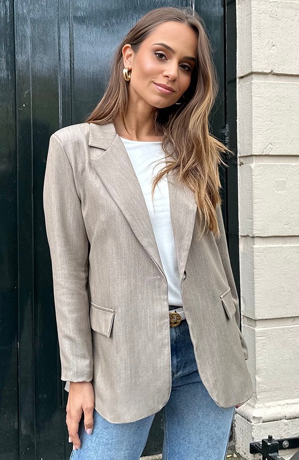 Loose Fit Blazer Taupe – shoparchief, foto 8
