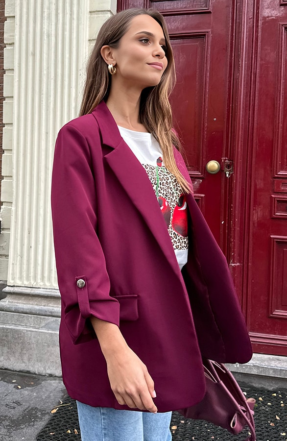 Oversized Blazer Limited Burgundy – shoparchief, foto 11