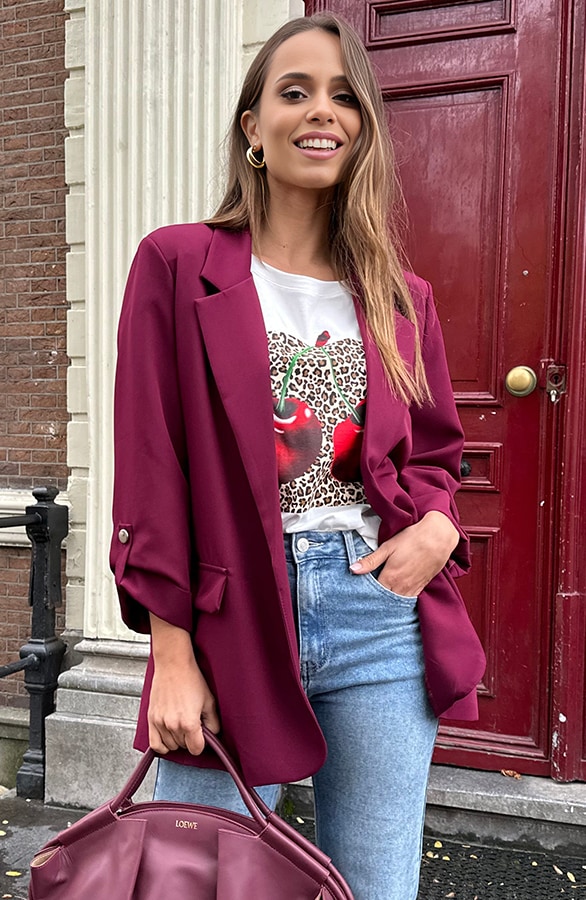 Oversized Blazer Limited Burgundy – shoparchief, foto 9