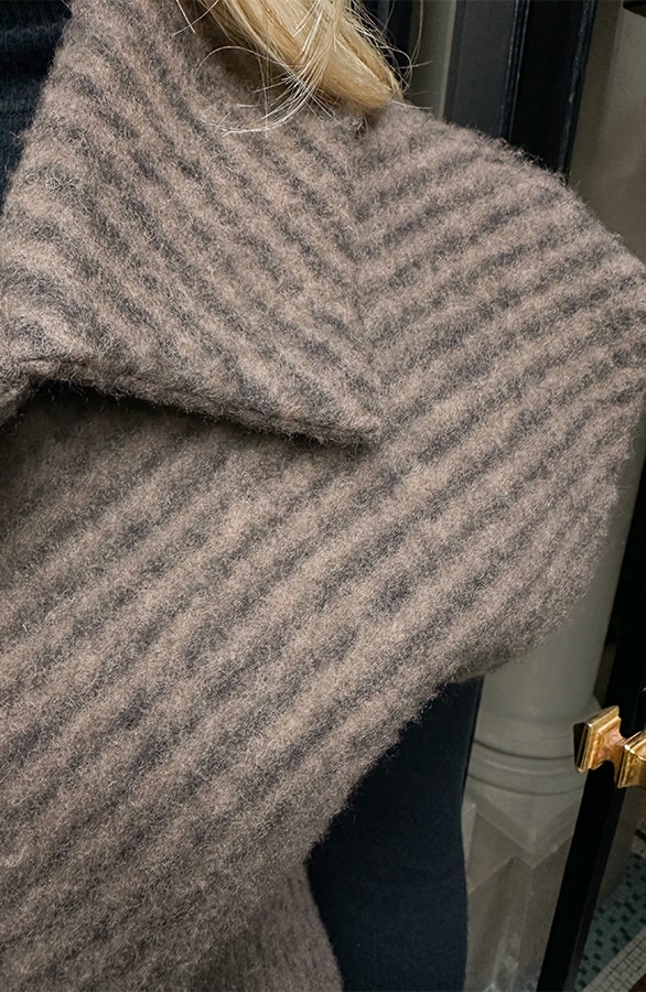 Oversized Woven Gilet Camel – vesten, foto 5