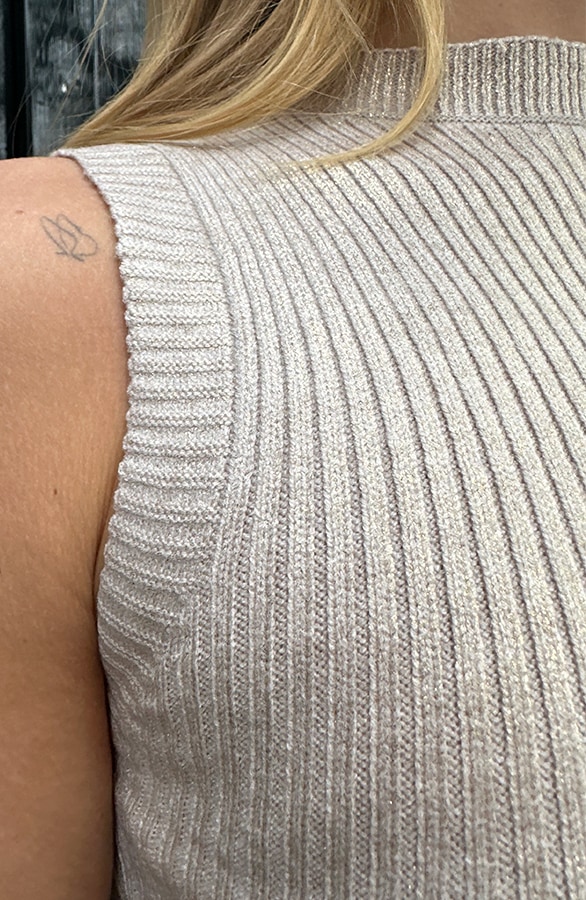 Shine Lurex Top Beige Goud – shoparchief, foto 4