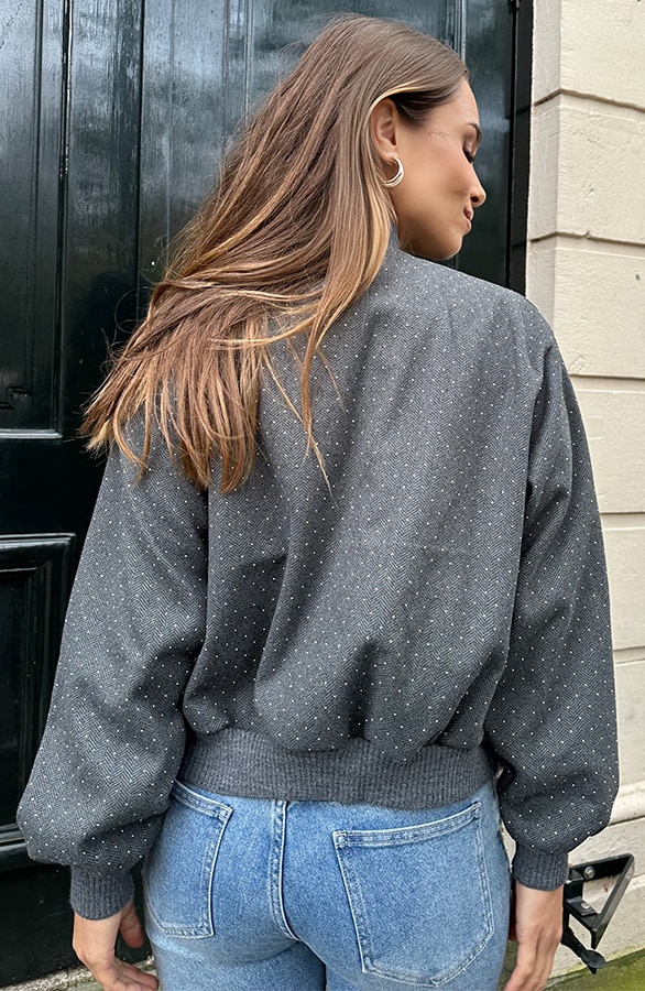 Soft Bomberjacket Strass Grijs – shoparchief, foto 3