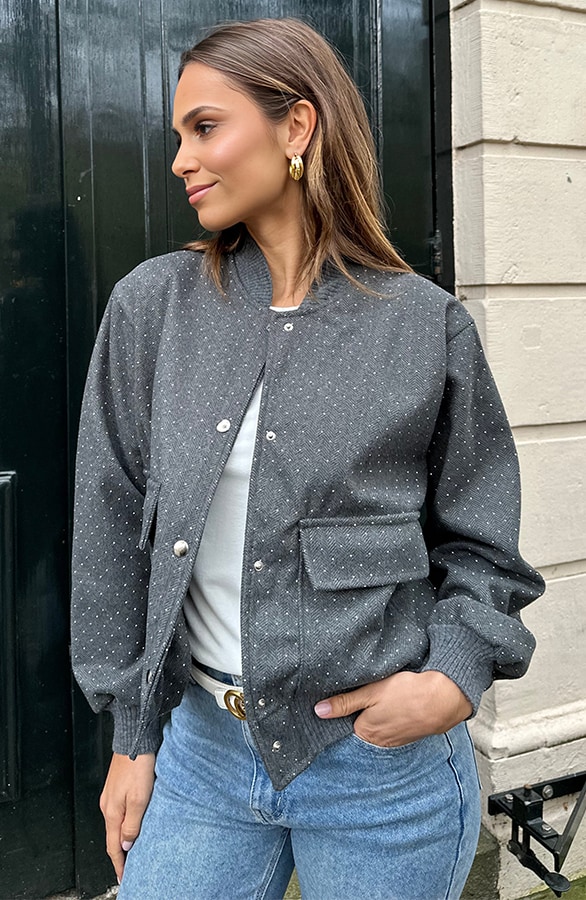 Soft Bomberjacket Strass Grijs – shoparchief, foto 7
