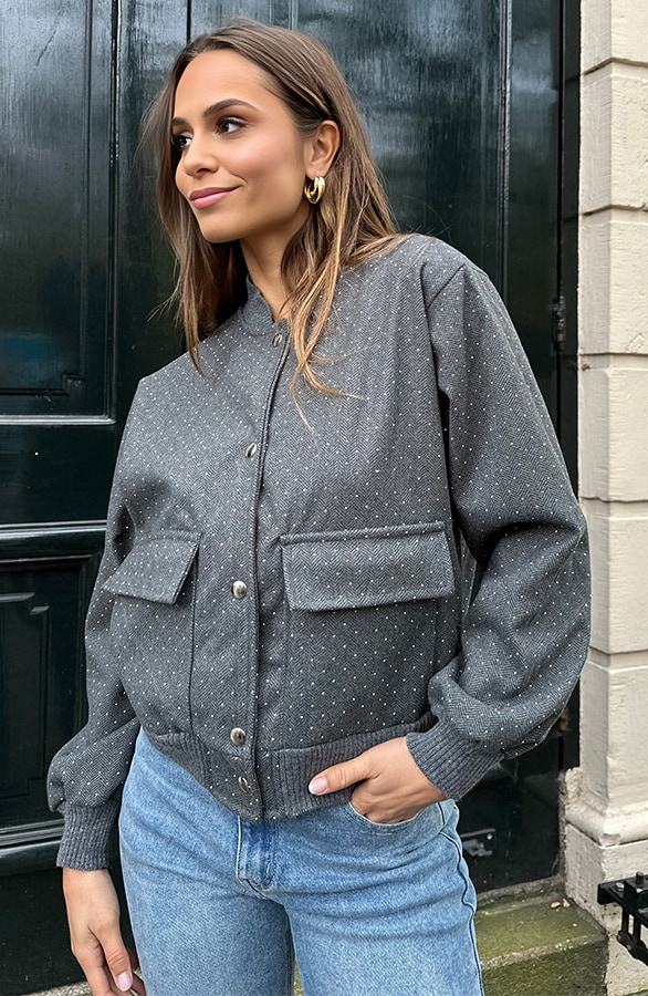 Soft Bomberjacket Strass Grijs – shoparchief, foto 4