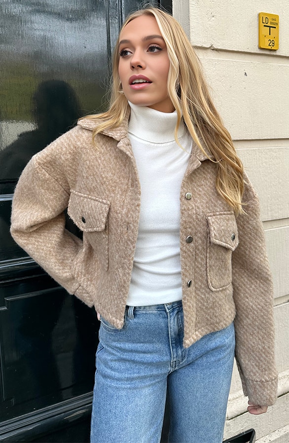 Soft Short Jacket Beige – shoparchief, foto 4