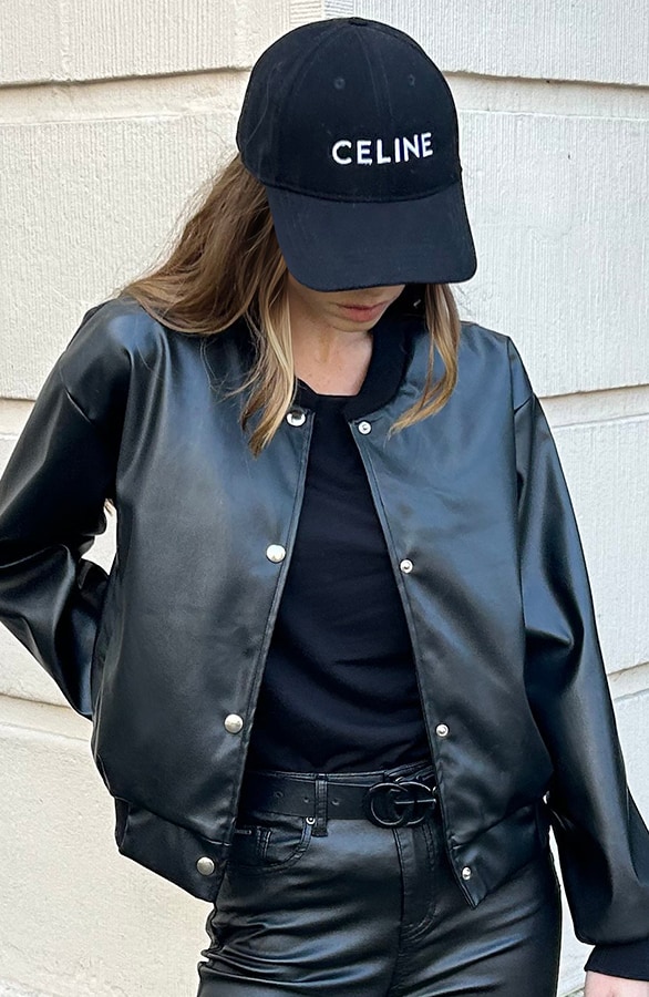 Bomber Jacket Leer Zwart – shoparchief
