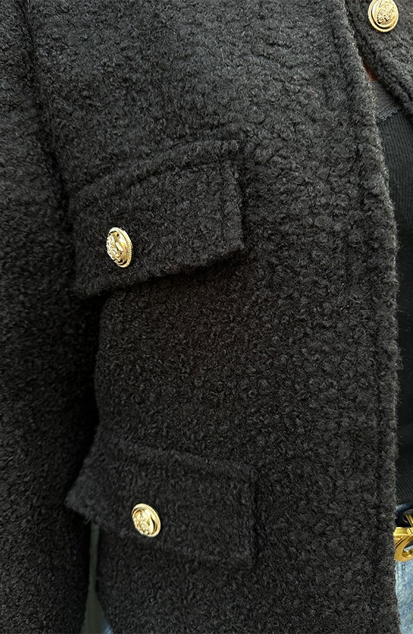 Classic Boucle Jacket Zwart – shoparchief, foto 5