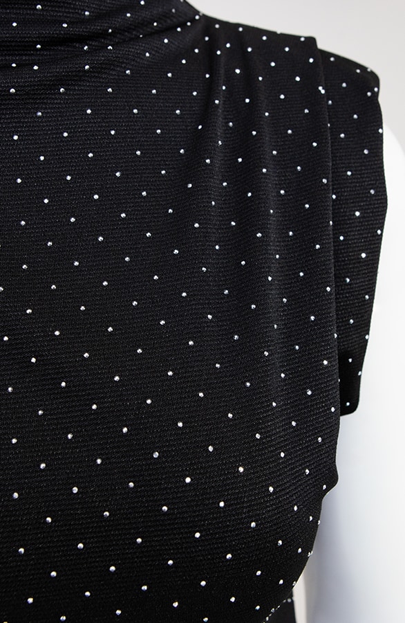 Diamonds Top Met Schoudervulling Zwart – shoparchief, foto 3
