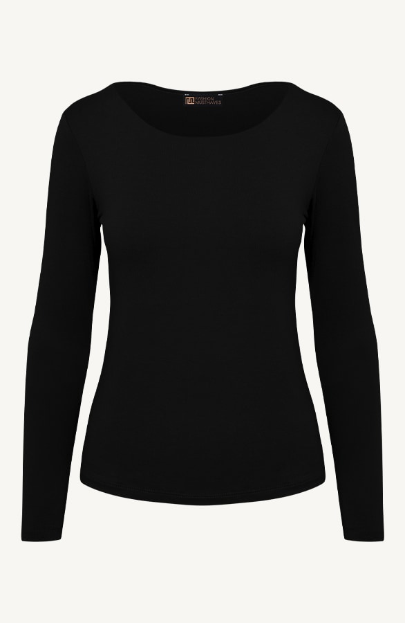 Essence Long Sleeve Round Neck Black – shoparchief