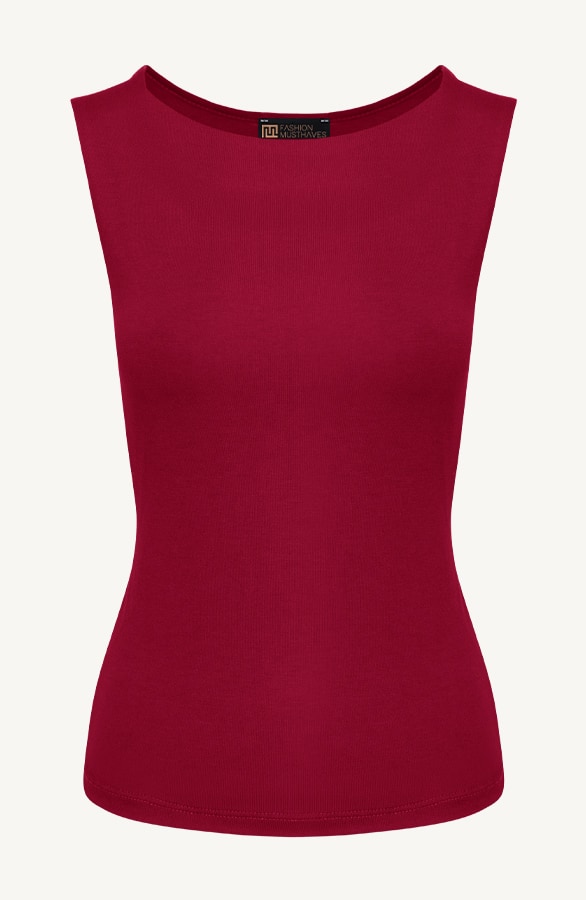 Essence Top Round Neck Burgundy – shoparchief