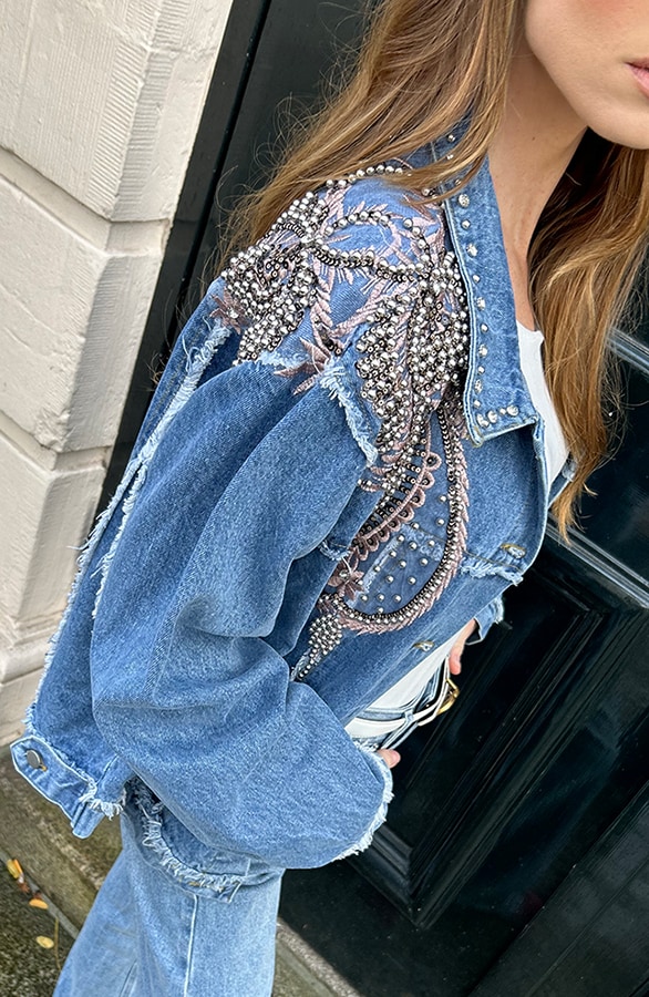 Festive Studs Jacket Denim – shoparchief, foto 2