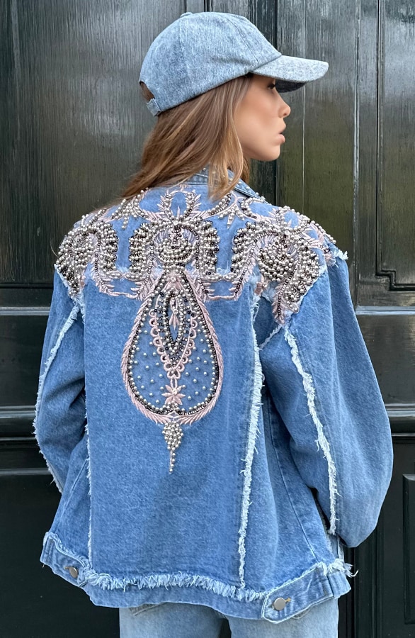 Festive Studs Jacket Denim – shoparchief