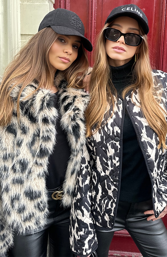 Fur Jas Leopard Zwart Beige – shoparchief, foto 10