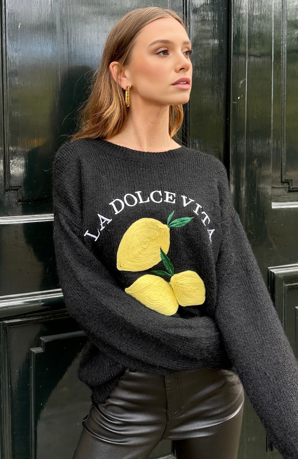 La Dolce Vita Lemon Trui Zwart – shoparchief, foto 4