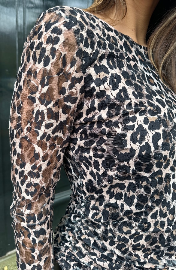 Leopard Lace Top Long Sleeve – shoparchief, foto 8
