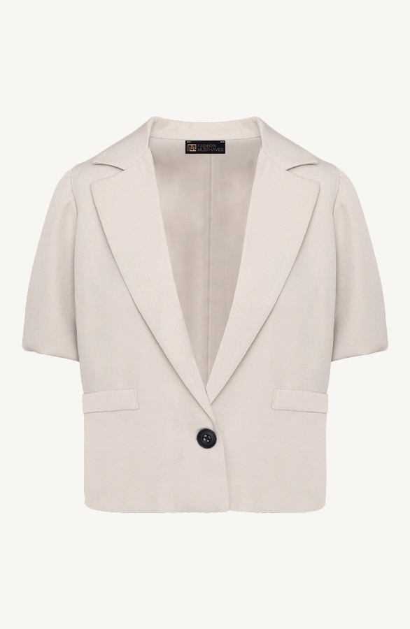 Lilly Puff Sleeve Blazer Beige – shoparchief