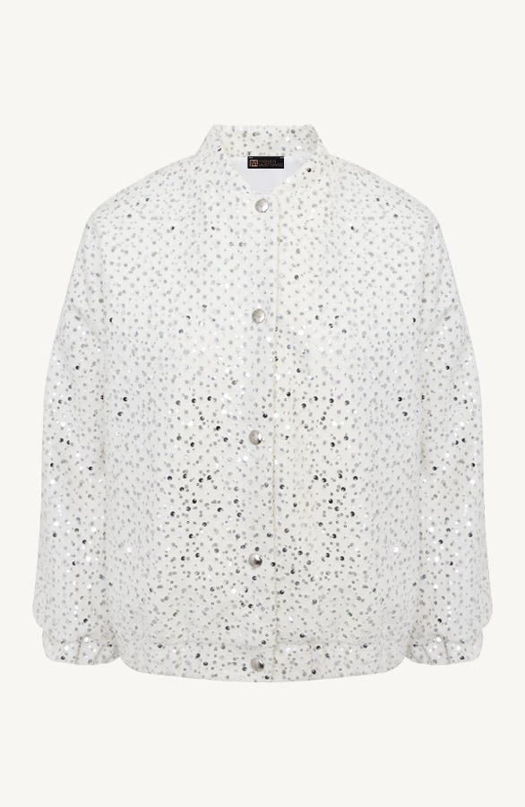 Oversized Bomber Jacket Pailletten Ecru – shoparchief