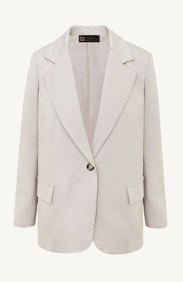 Oversized Stretch Blazer Beige – shoparchief