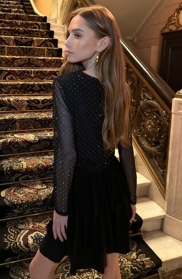 Ruffle Lurex Rok Zwart – shoparchief, foto 5