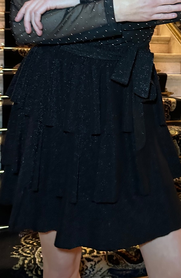 Ruffle Lurex Rok Zwart – shoparchief, foto 2