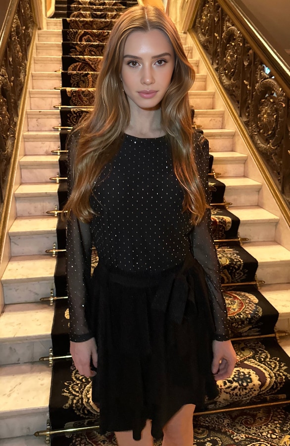 Ruffle Lurex Rok Zwart – shoparchief, foto 4