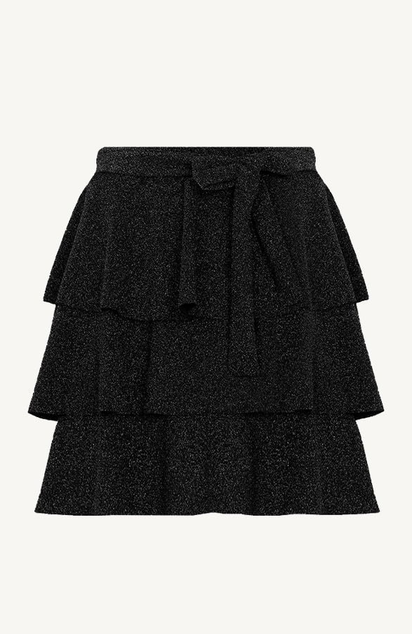 Ruffle Lurex Rok Zwart – shoparchief