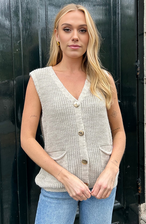 Sleeveless Cardigan Beige, Shoparchiv, Foto 2
