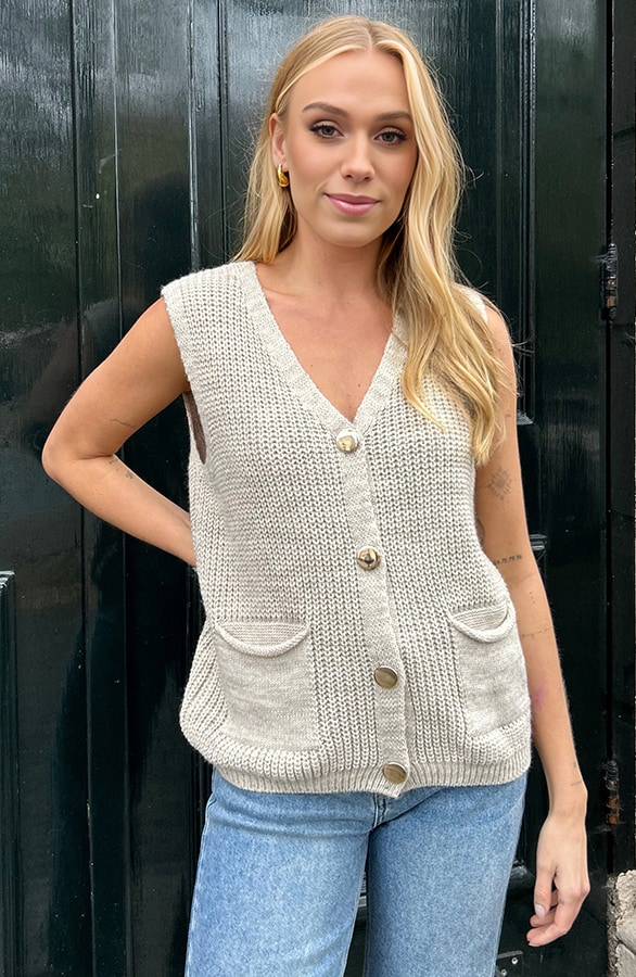 Sleeveless Cardigan Beige, Shoparchiv, Foto 3