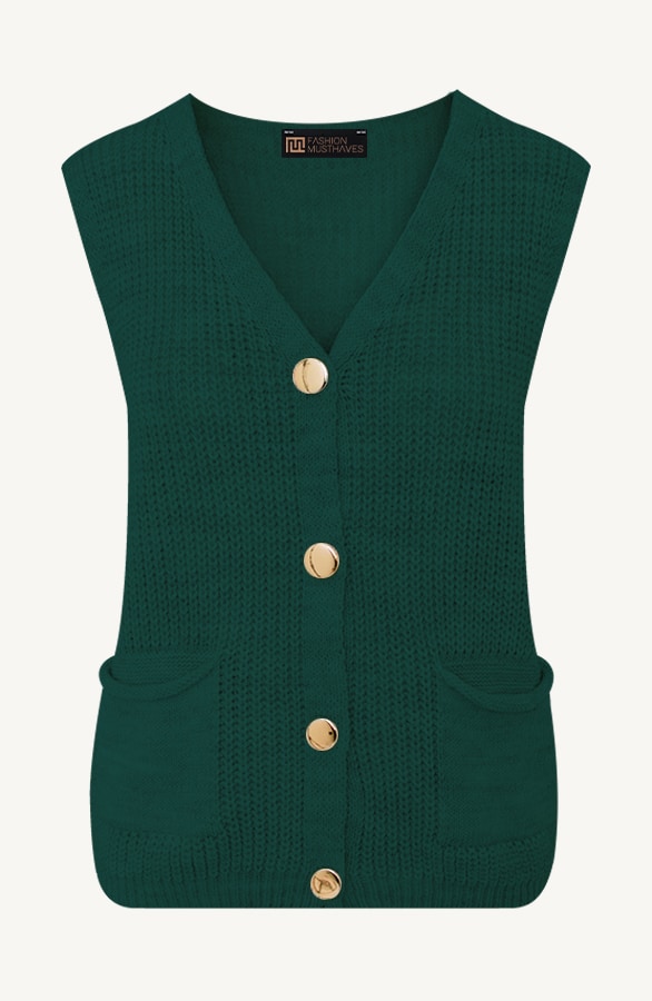 Sleeveless Cardigan Smaragd – shoparchief