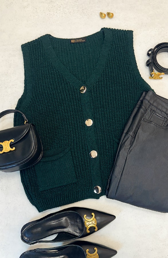 Sleeveless Cardigan Smaragd – shoparchief, foto 3