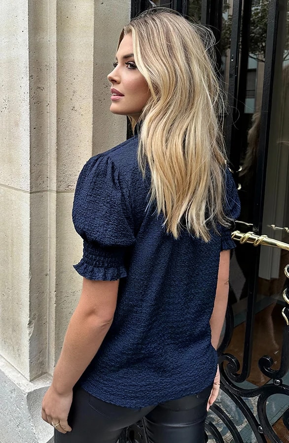 Smocked Col Top Marine – shoparchief, foto 2